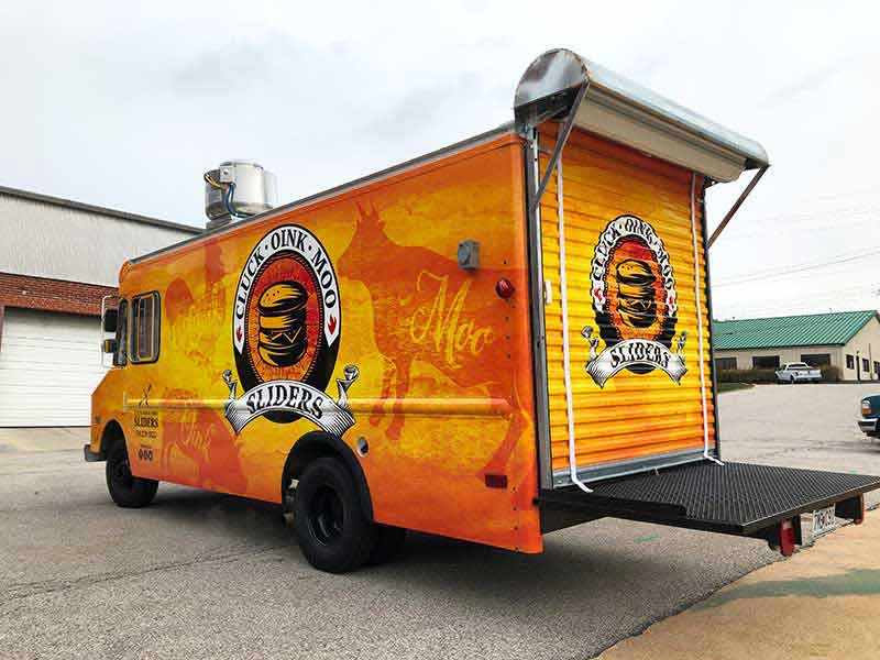 Cluck Oink Moo Slider Food Truck Wrap